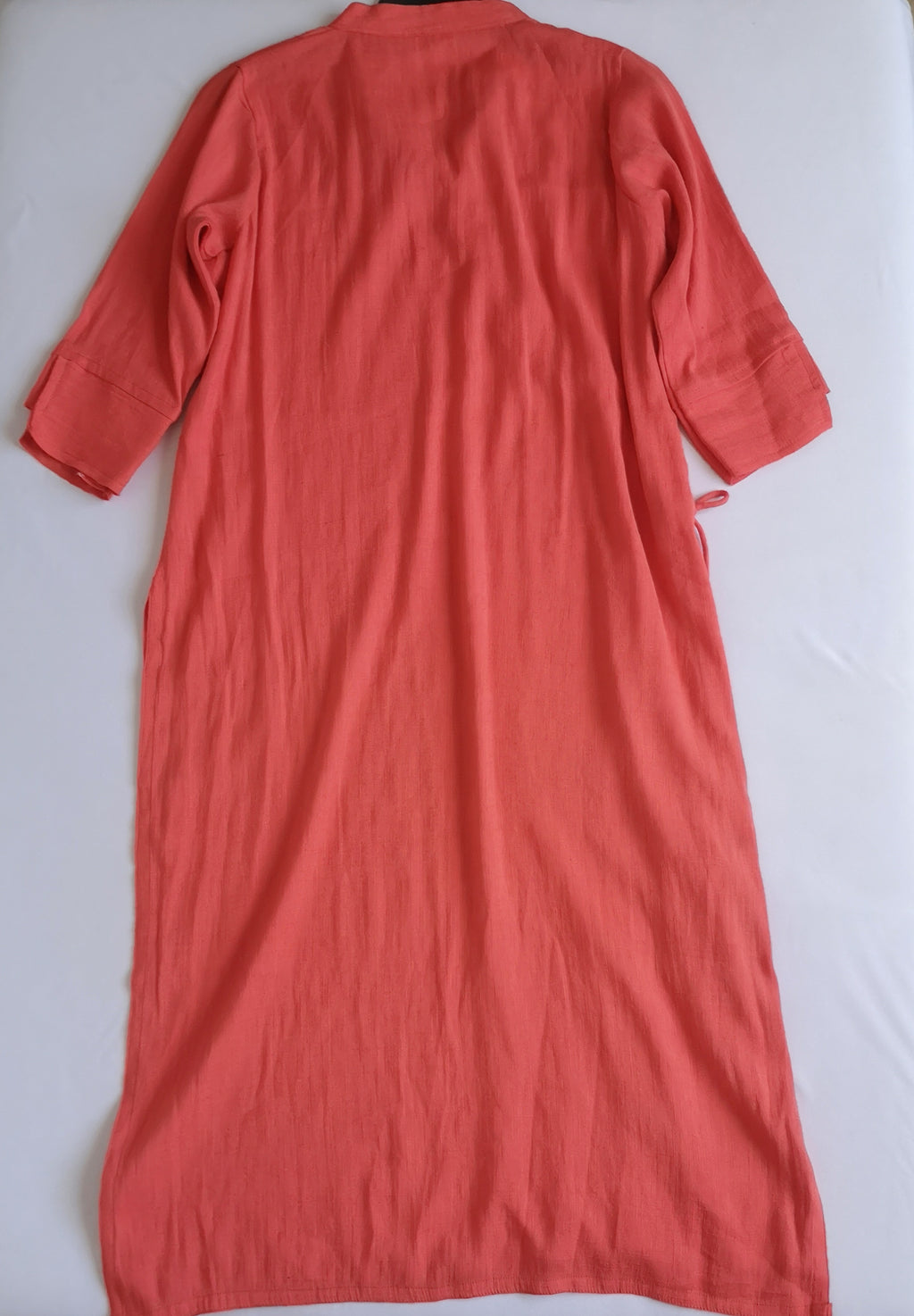 Maxi blusa cuello chino incluye cincho