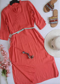 Maxi blusa cuello chino incluye cincho