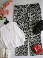 Pantalón tipo pans y blusa tejida