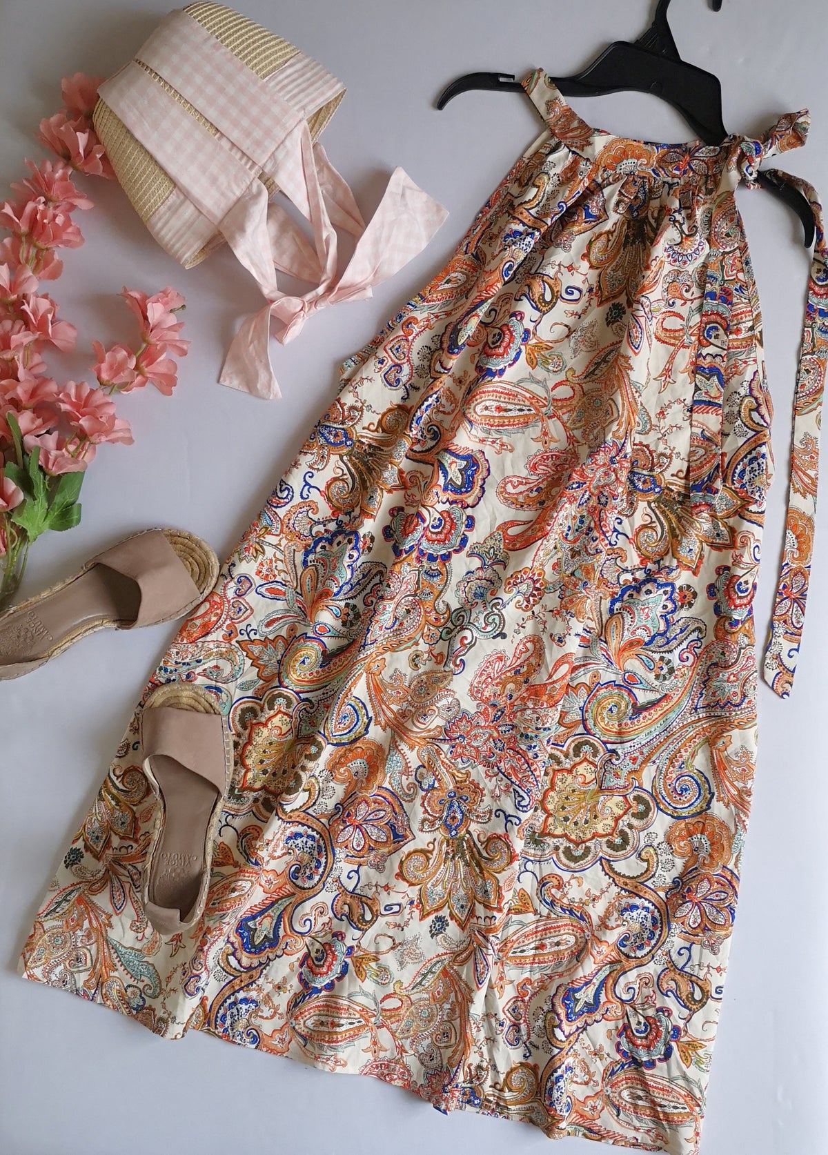 Vestido halter estilo holgado incluye cartera pequeña
