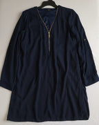 Vestido de chifon con zipper adelante