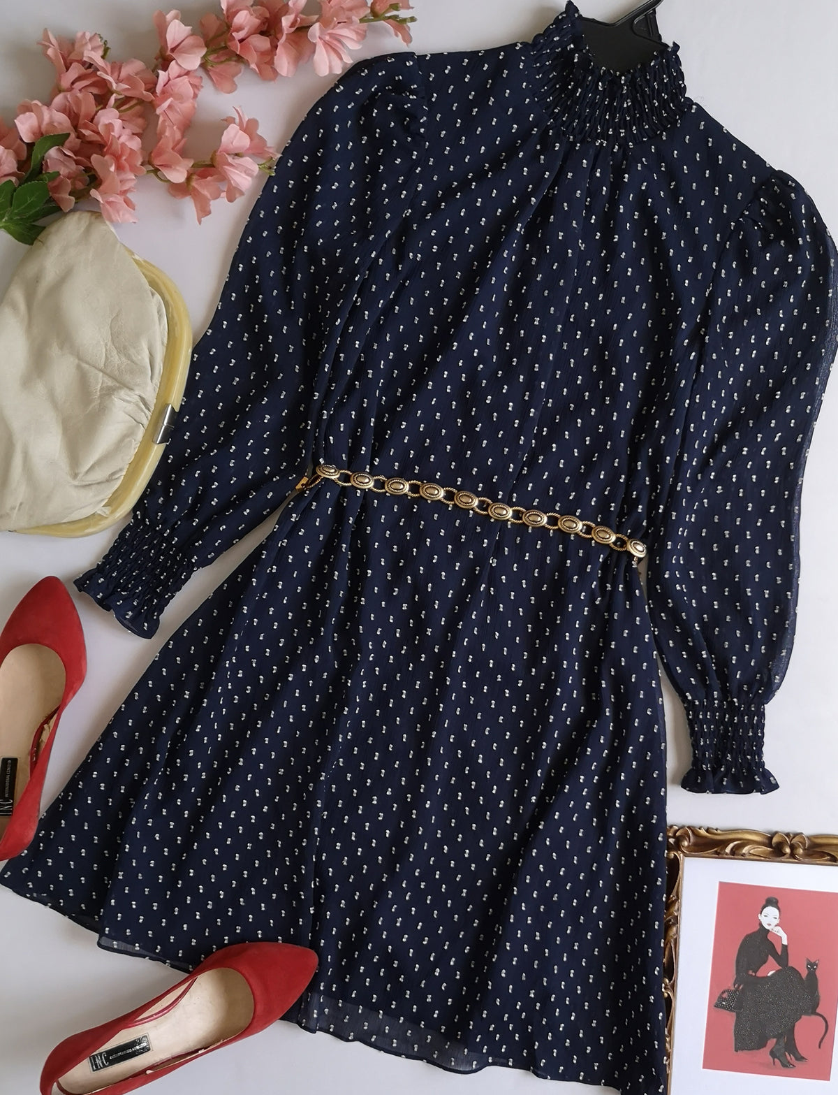 Vestido de chifon incluye cincho ⚓