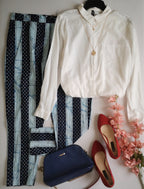 Pantalón con zipper atrás y blusa tela suave
