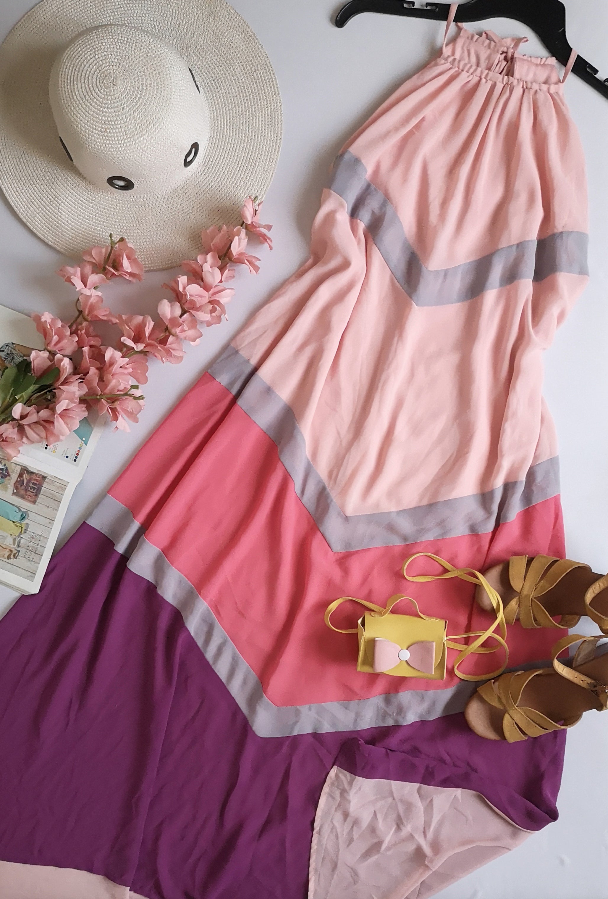 Vestido largo tipo halter
