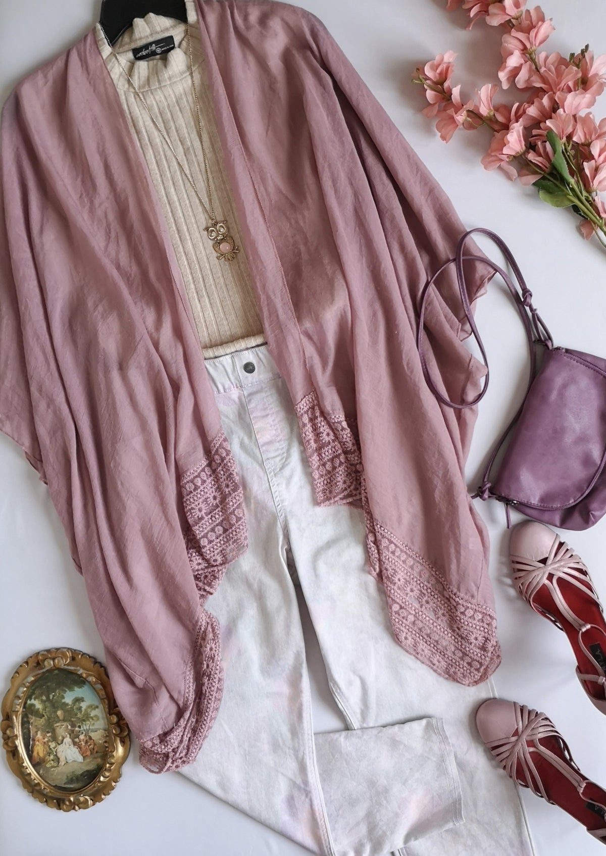 Kimono tela suave con jeans ⚓