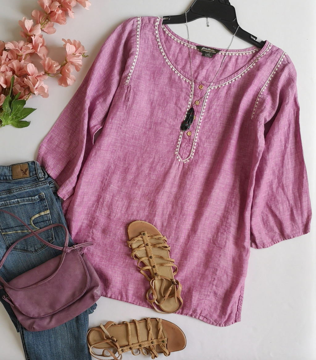 Blusa de lino incluye collar