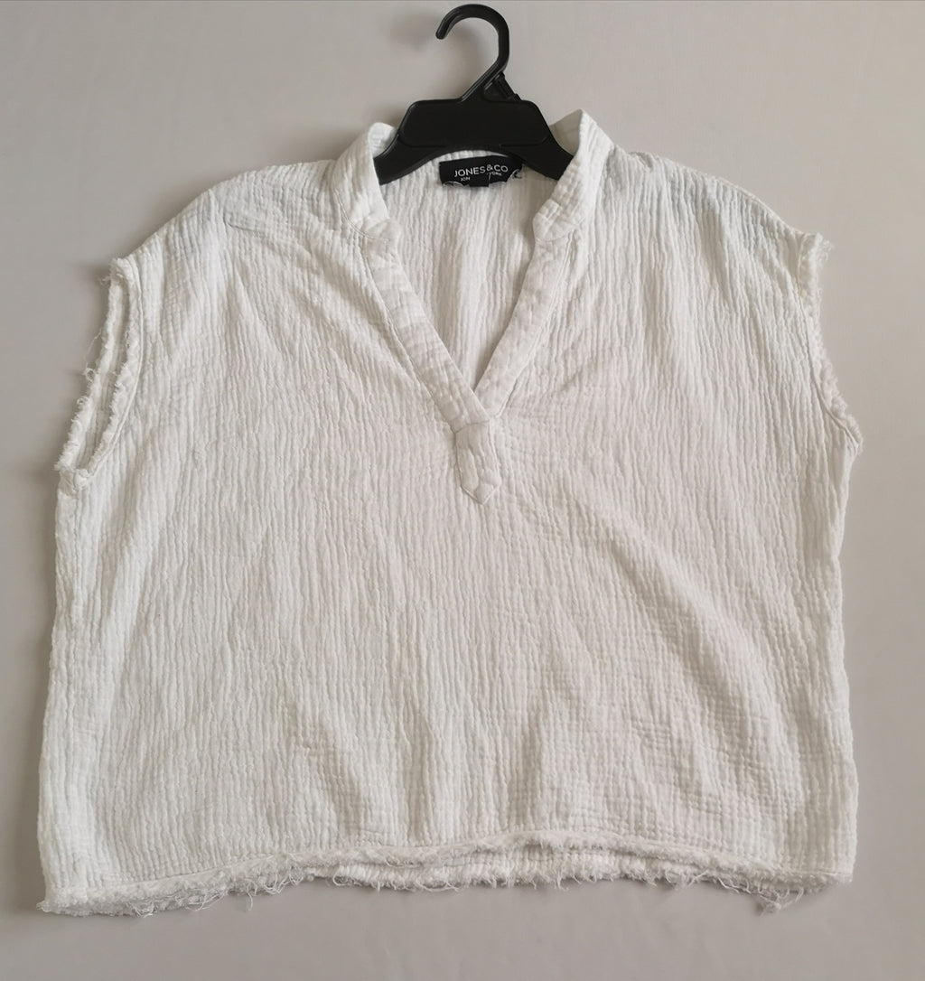 Blusa sin mangas y palazzo tela suave