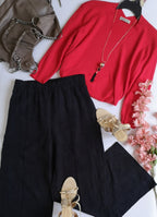 Palazzo con blusa acanalada ❤️