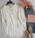 Blusa larga de chifón incluye collar ❤️