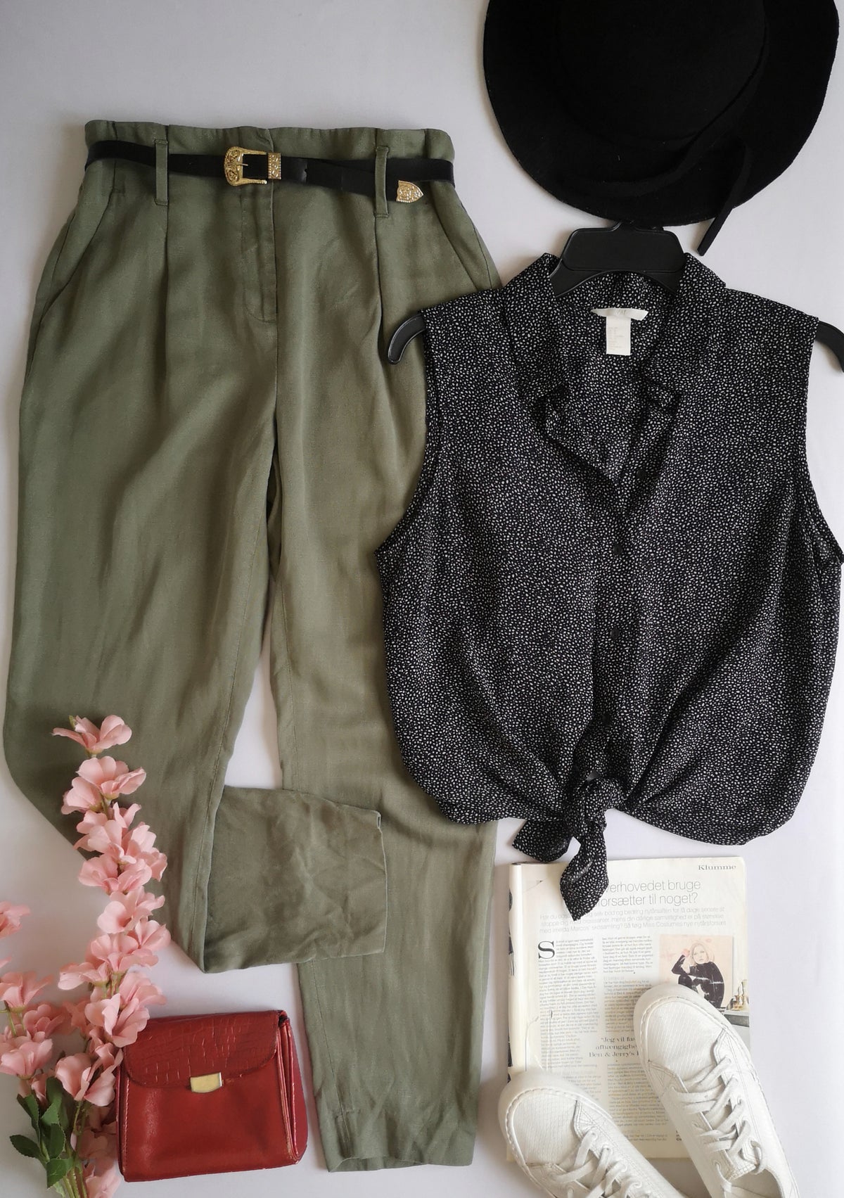 Blusa de chifon y pantalón con bolsas a los lados ⚓