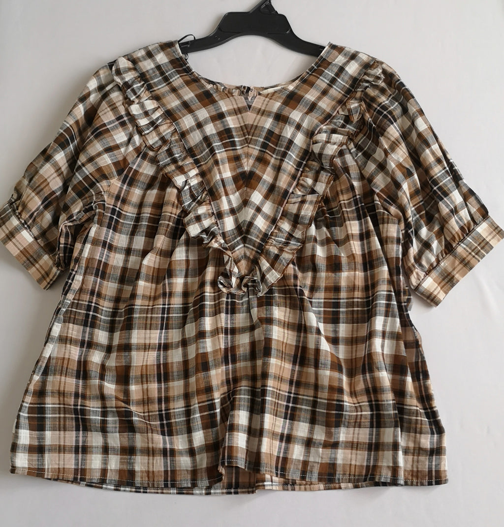 Blusa con olanes y pantalón Campana