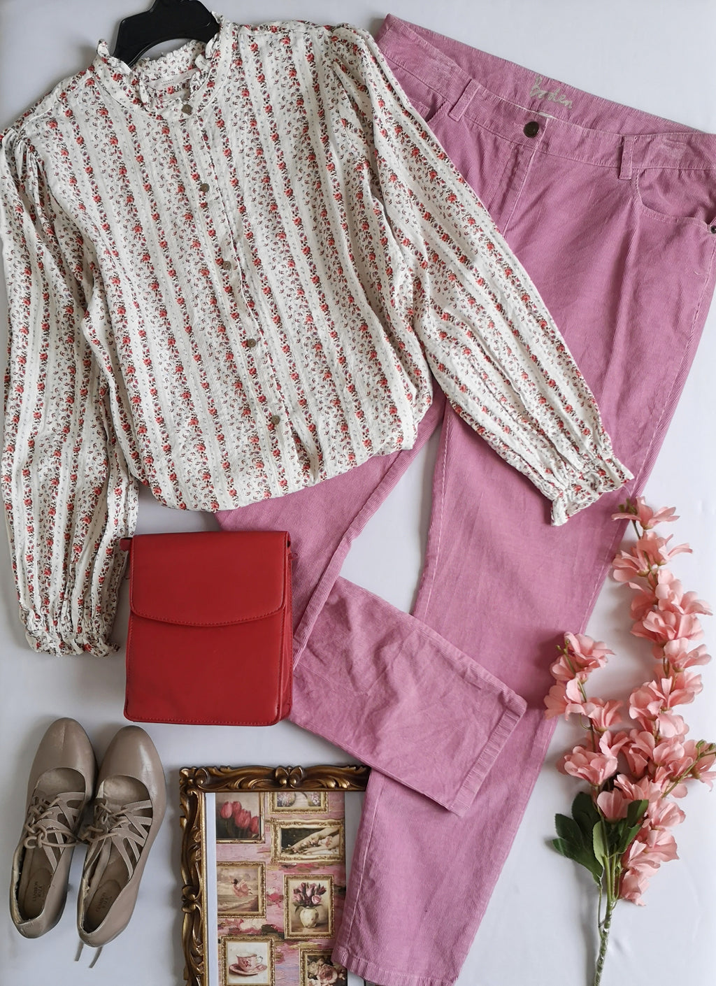 Blusa mangas princesa y pantalón de corduroy ❤️