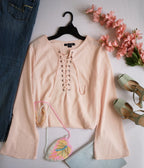Blusa mangas Campana incluye cartera