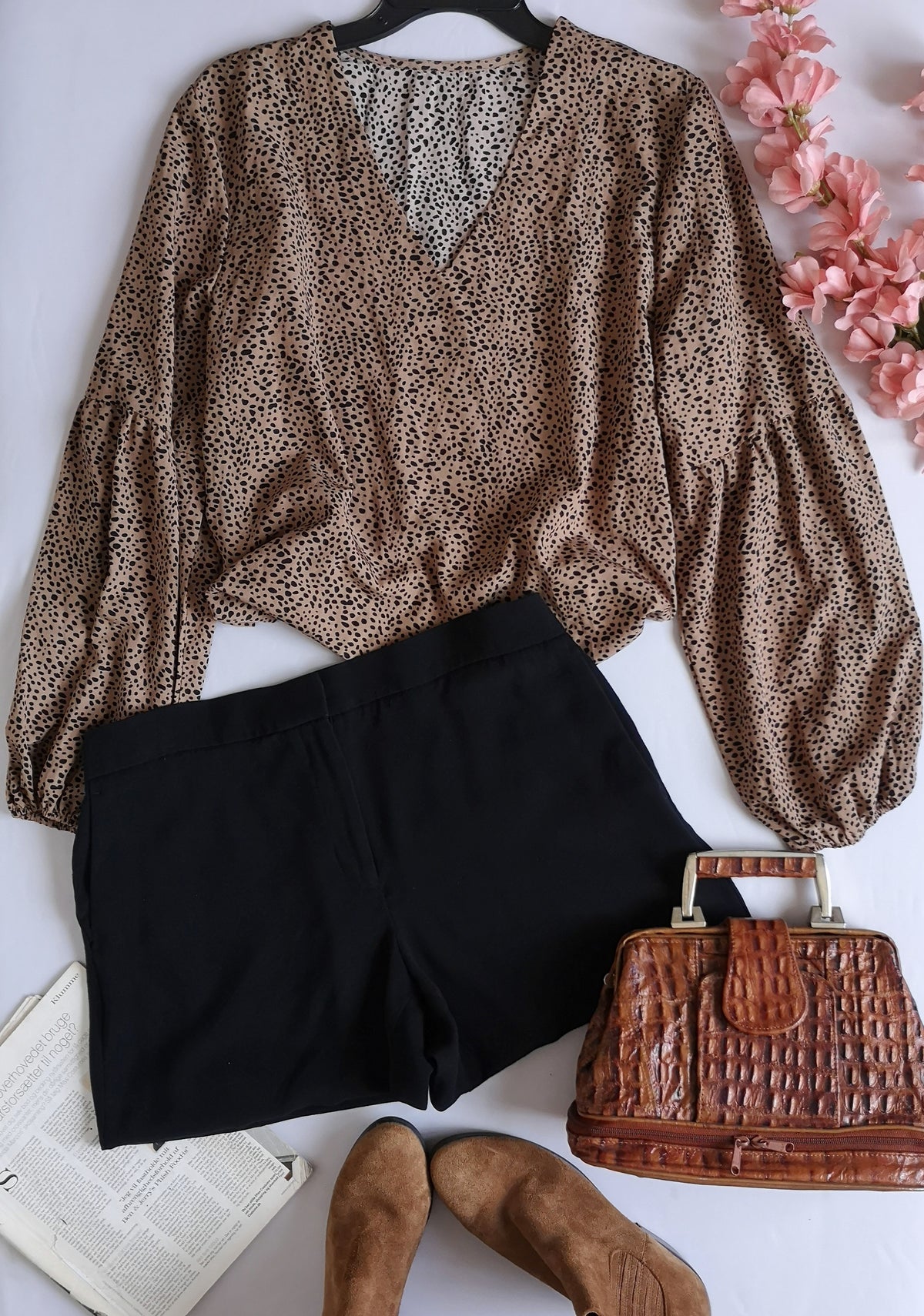 Blusa mangas bombachas con short