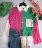 Blusa con botones incluye gorro