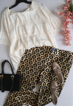 Blusa abierta de atrás con pantalón pixie ⚓
