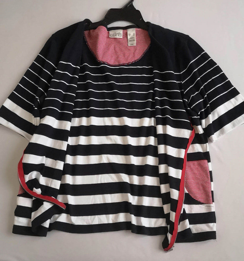 Cardigan manga corta con blusa tela suave ❤️