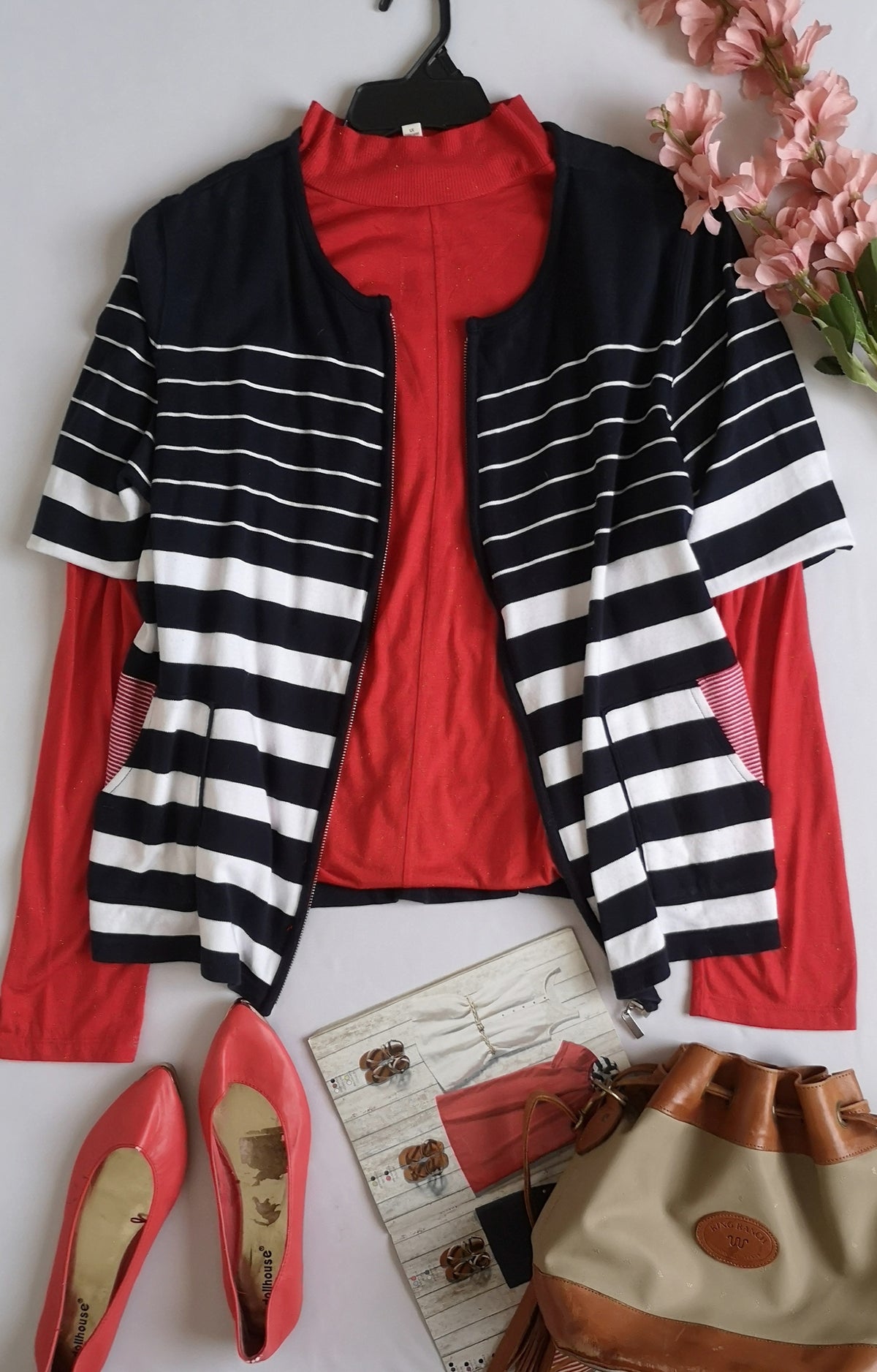 Cardigan manga corta con blusa tela suave ❤️