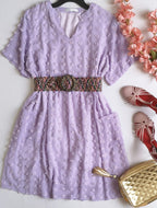 Vestido con bolsas adelante incluye cincho