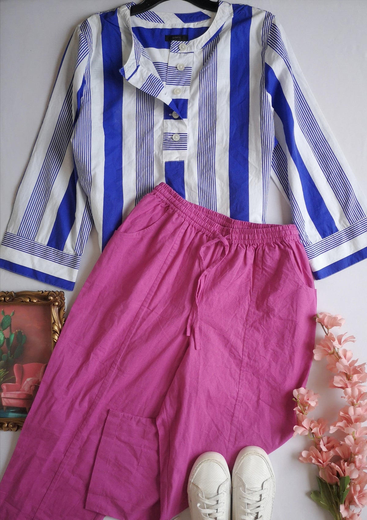 Blusa manga 3 /4 con pantalón de algodón corto ❤️