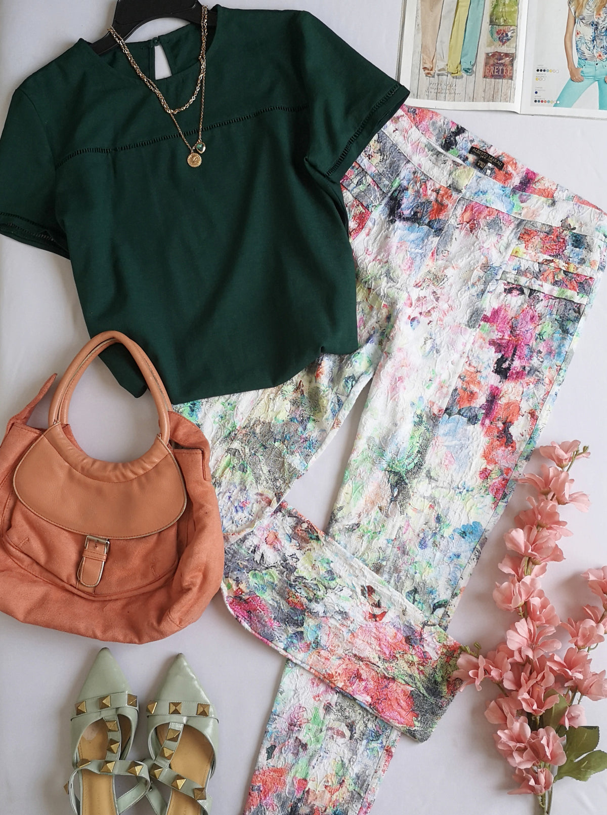 Blusa manga corta con pantalón skinny ⚓