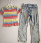 Jeans straight con blusa manga corta ❤️