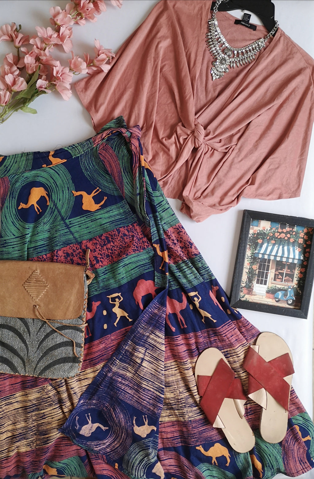 Falda traslapada con kimono corto ⚓
