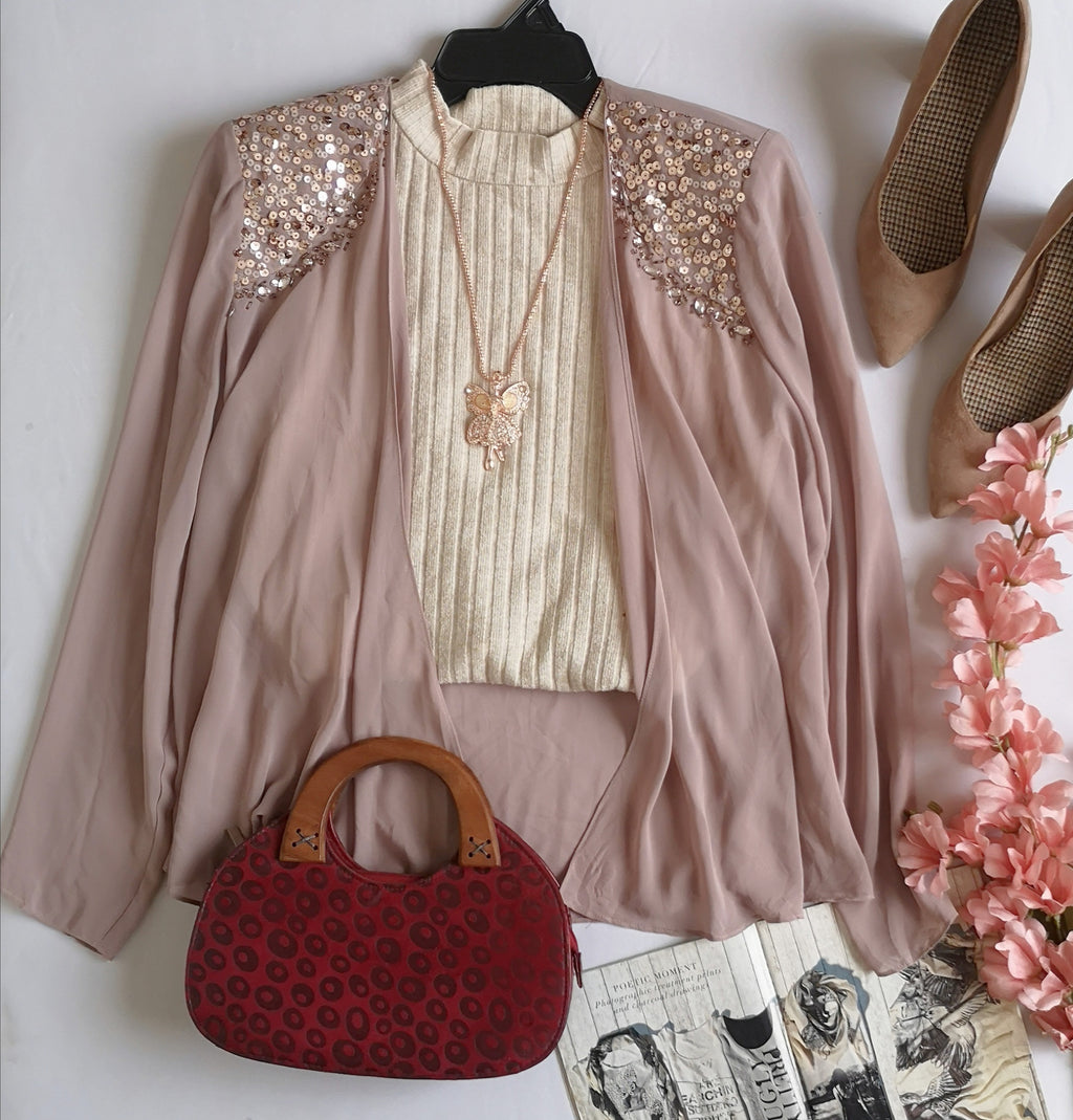 Chaqueta de chifon incluye cartera