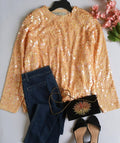 Blusa de lentejuelas incluye cartera