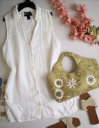 Blusa de lino larga incluye cartera