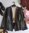 Chaqueta tipo cuero de borreguito adentro