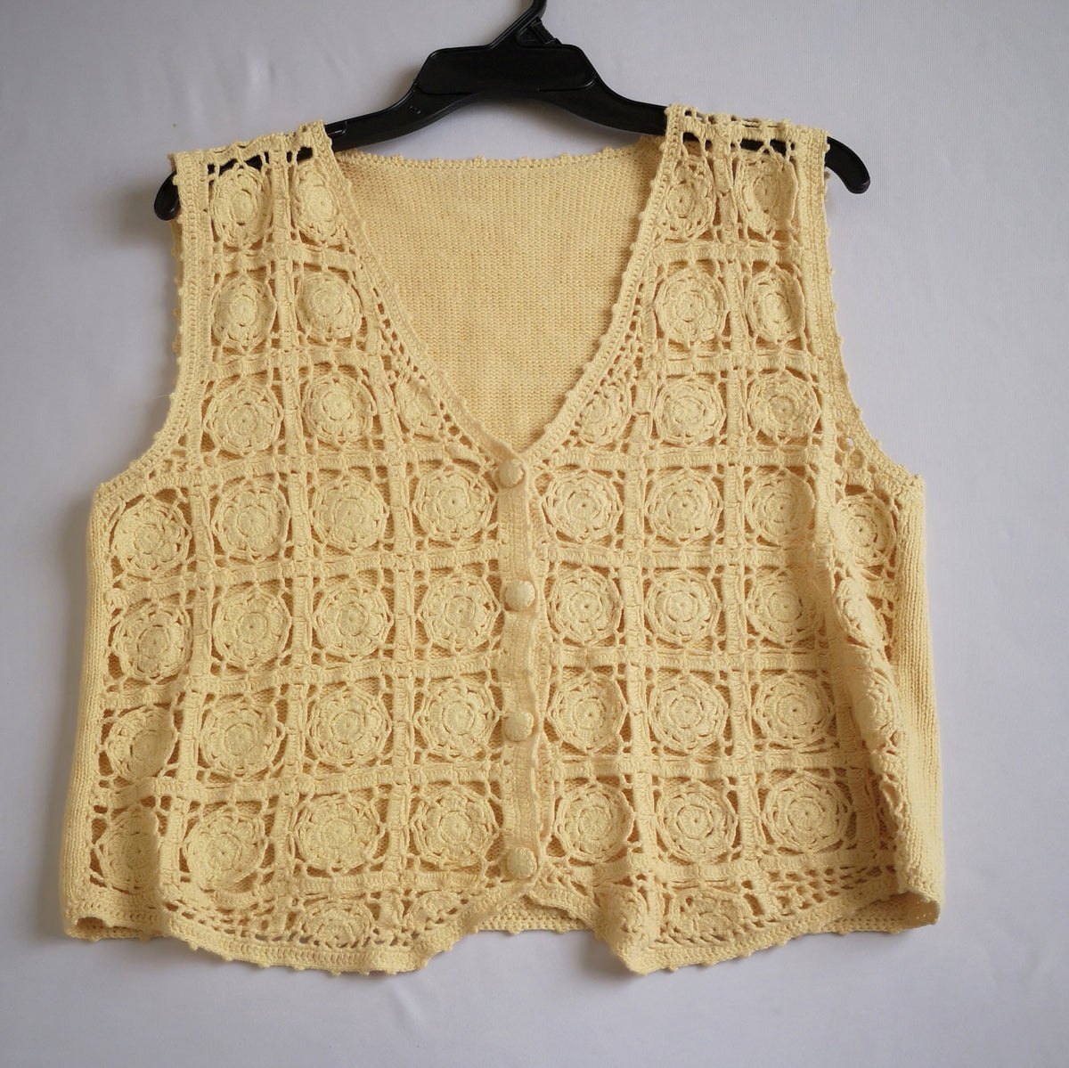 Pantalón ancho de abajo con chaleco tipo crochet ⚓