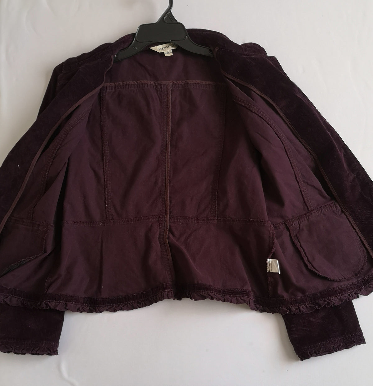 Chaqueta de corduroy suave cuello chino