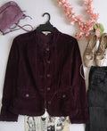 Chaqueta de corduroy suave cuello chino
