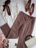 Pantalón con forro y blusa de chifon