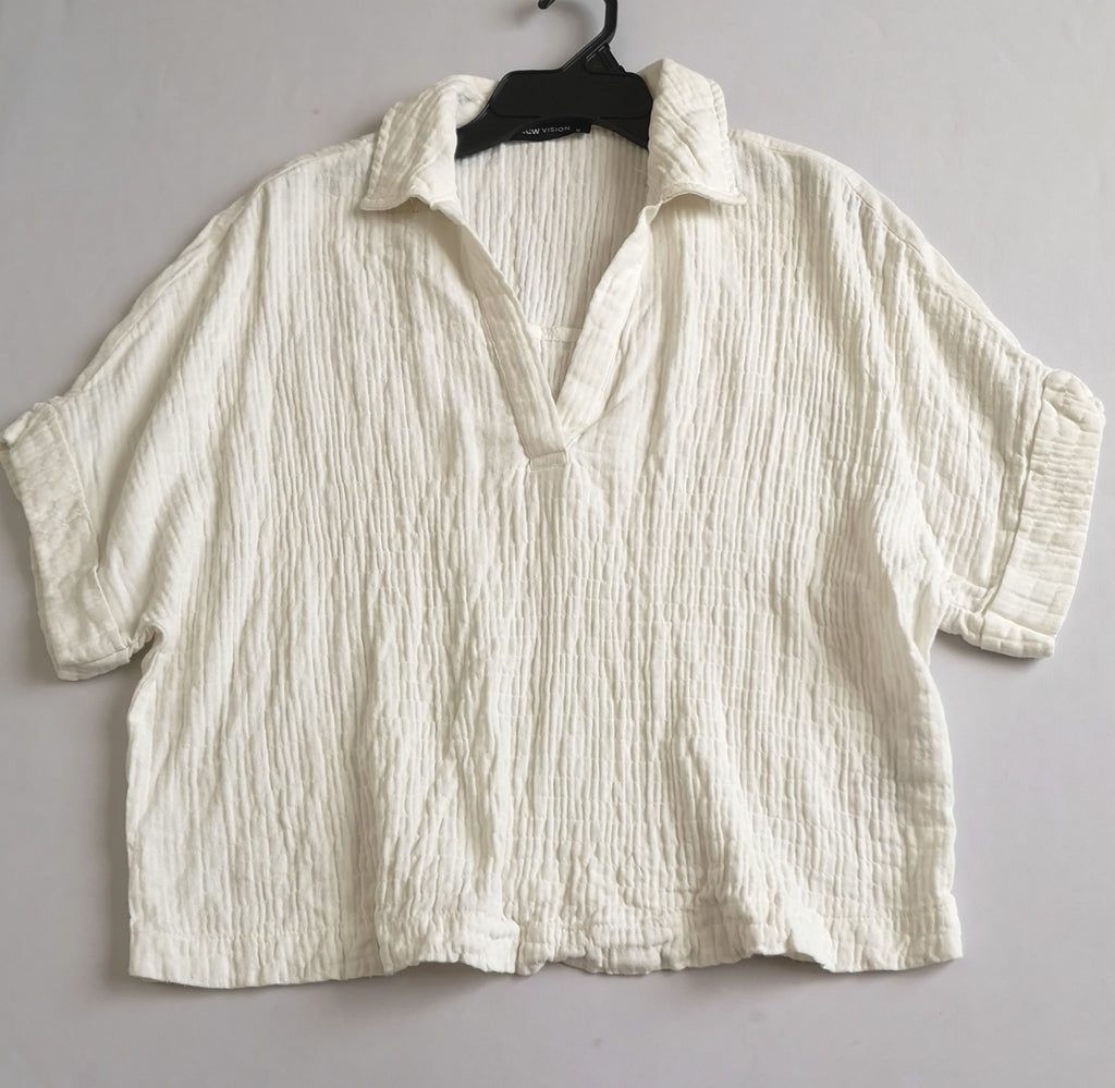 Blusa corrugada incluye collar ❤️