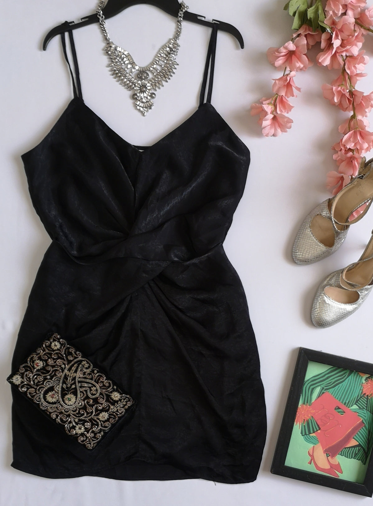 Vestido traslapado cerrado incluye collar 💙