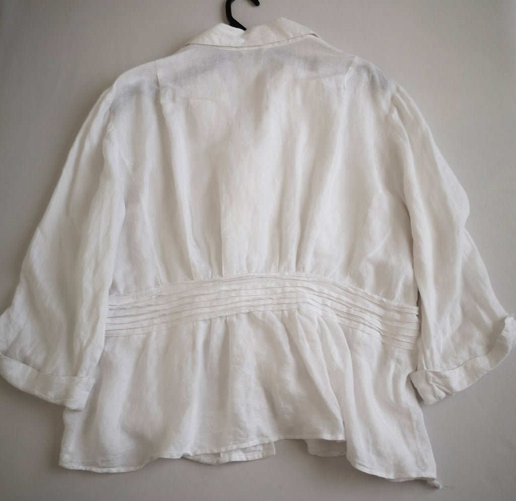 Blusa tipo peplum de lino incluye collar ⚓