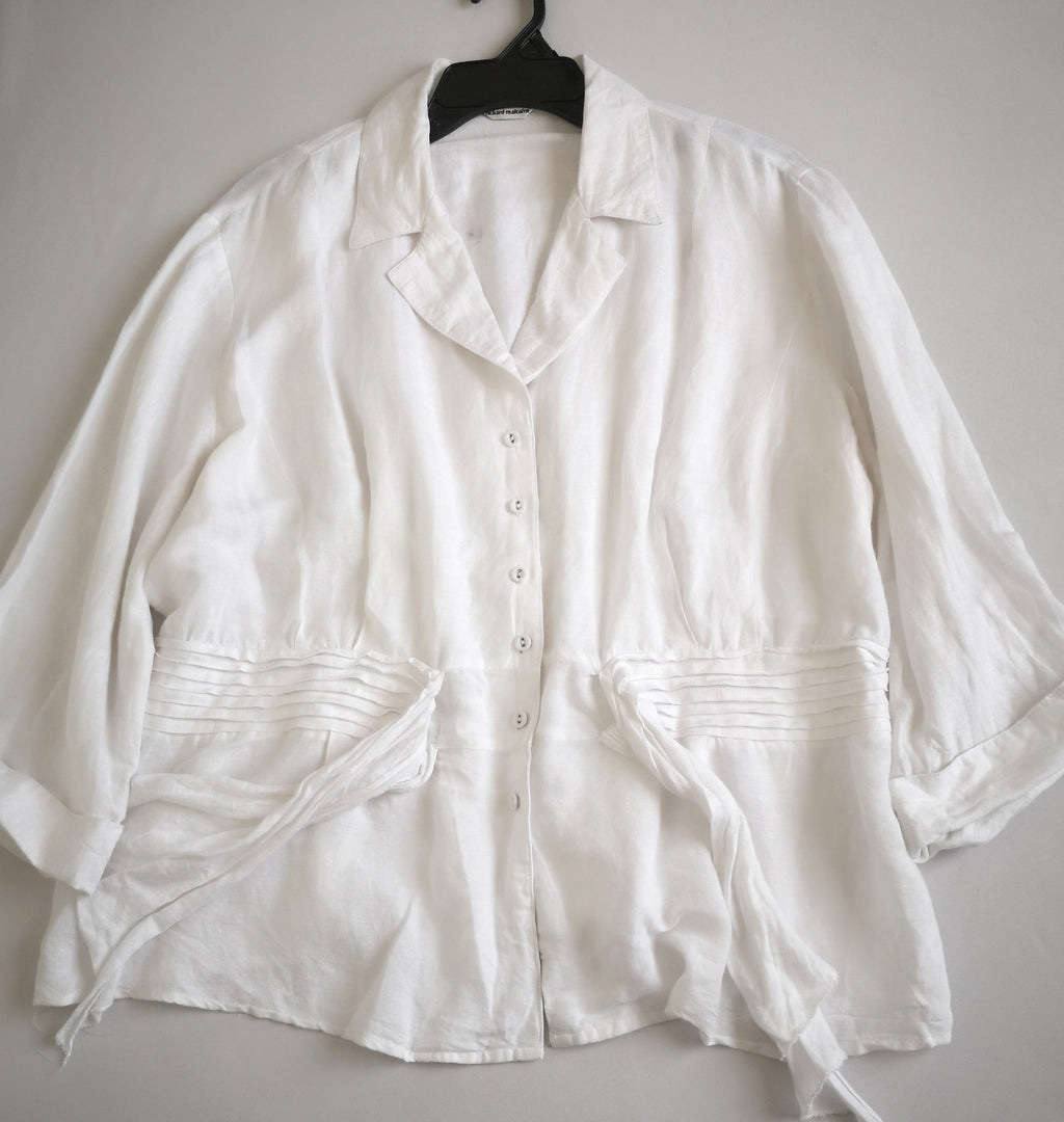 Blusa tipo peplum de lino incluye collar ⚓