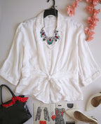 Blusa tipo peplum de lino incluye collar ⚓