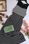 Vestido largo acanalado incluye cartera tejida ❤️
