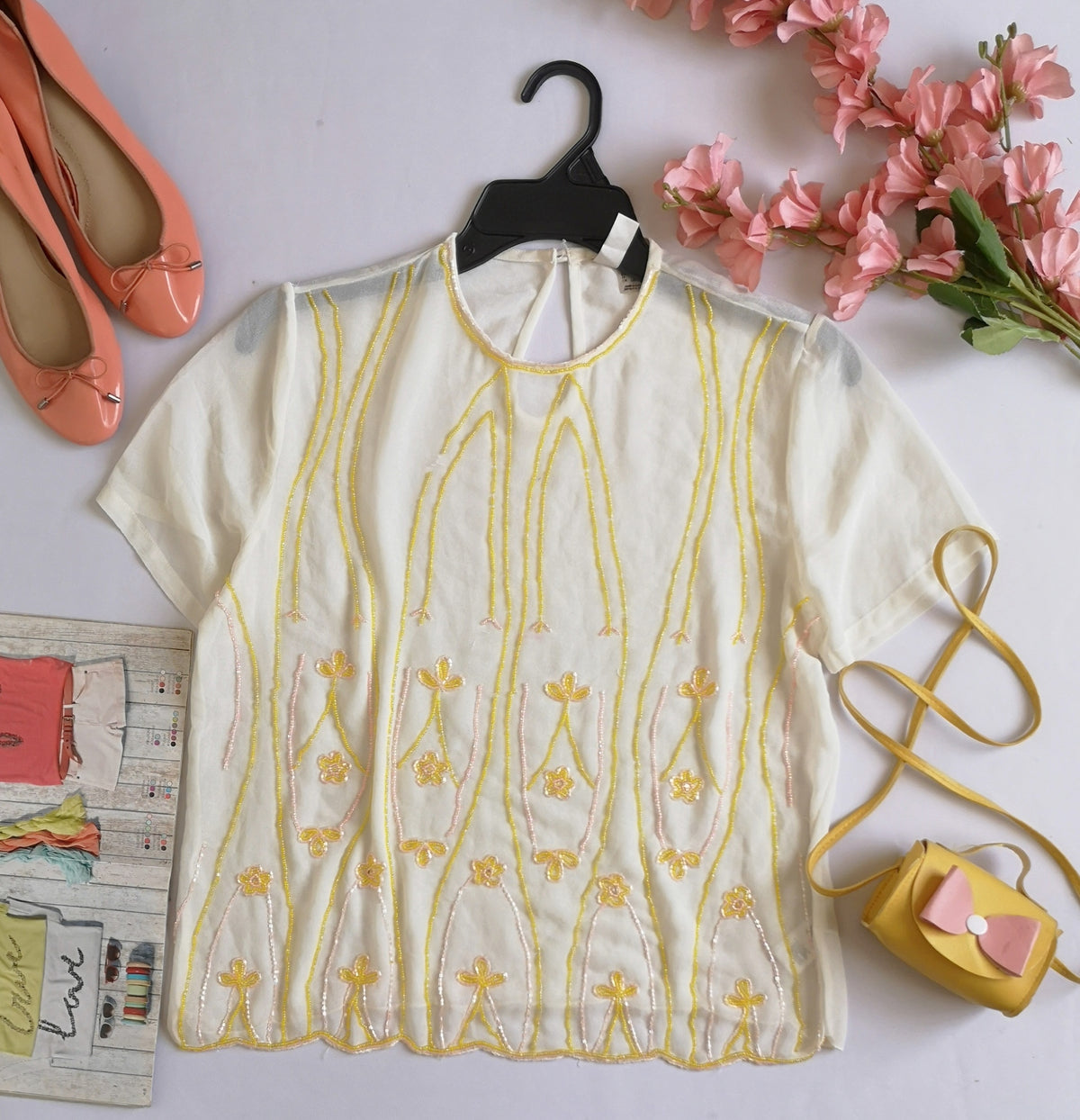 Blusa bordada incluye bolsita ⚓
