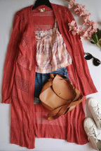 Cardigan largo con blusa nueva