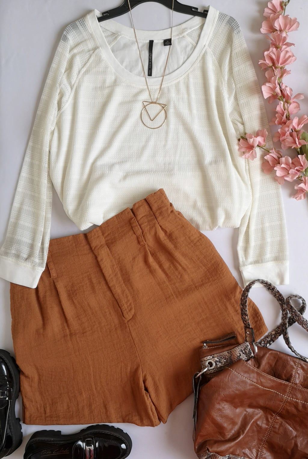 Short cintura alta con blusa tela suave ⚓