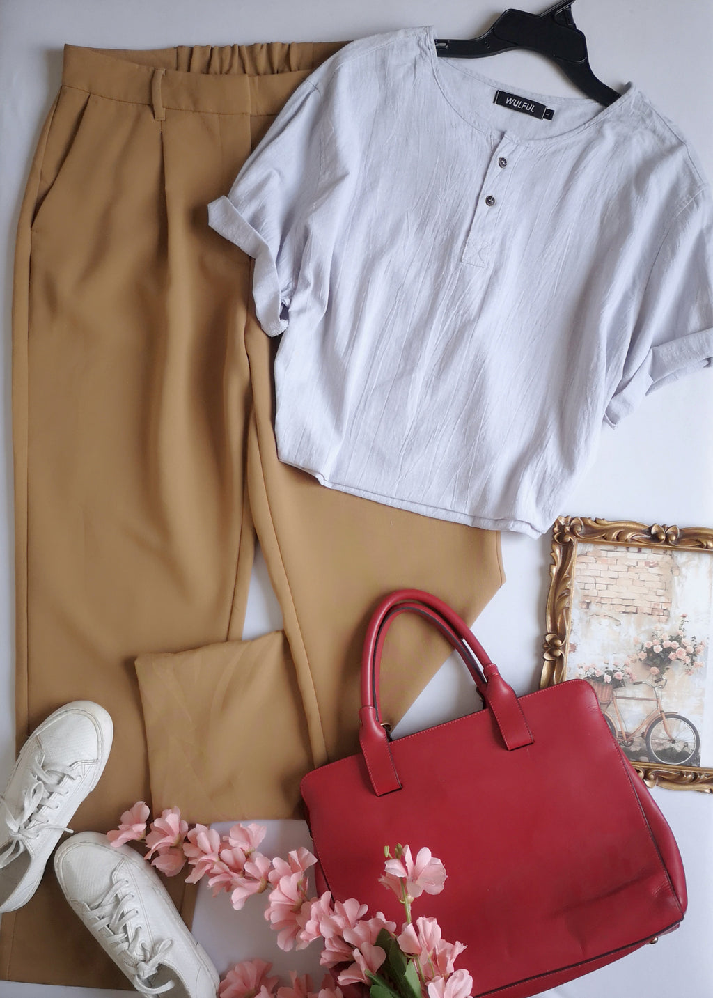 Blusa corta de algodón y pantalón con paletones ⚓