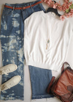 Blusa tejida con jeans tie dye ancho de abajo ❤️