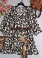Vestido cuello bebe incluye cincho