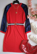 Vestido manga 3/4 incluye cincho
