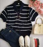 Blusa tejida incluye collar