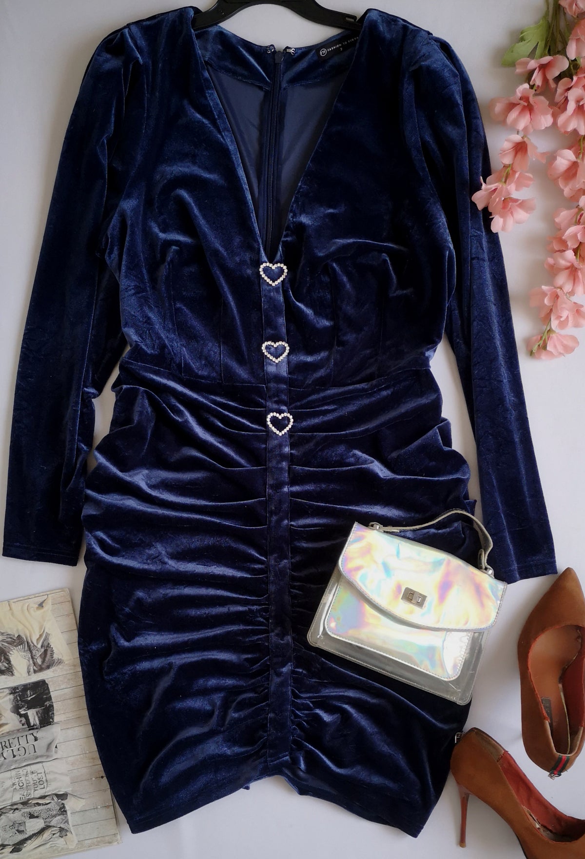 Vestido corrugado de adelante incluye cartera